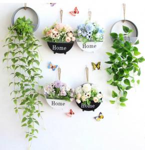 China Pastoral Wall Artificial Hanging Baskets Fake Flower Room Decoration wholesale