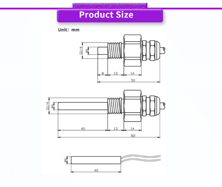 Small Volume UBW100Y Water Proof Temperature Transmitter Sensor Range 50-400 C