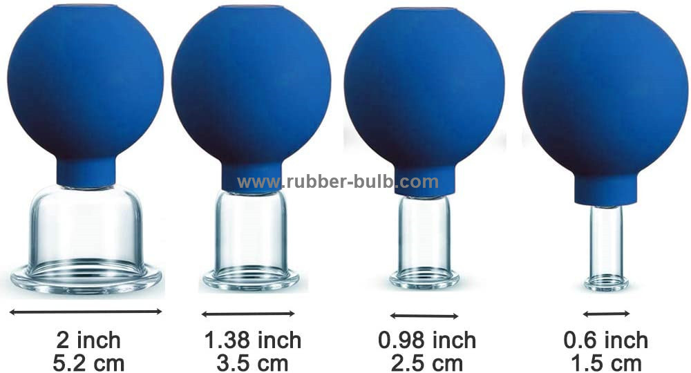 Face Cupping 15mm 25mm Glass Rubber Suction Bulb