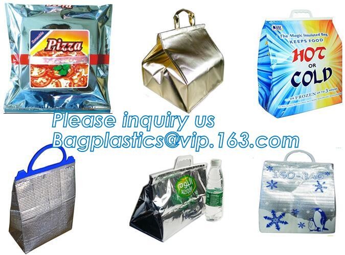Custom Packing Aluminum Foil Zip-Lock Grocery Handle Thermal Insulation Cooler Bag For Outdoors,Promotional Insulated La