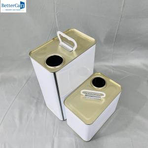 China Empty 5L Paint Tin Rectangular Tin Can Small Paint Tins on sale