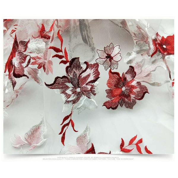 2018 Summer Newest Style Red Plain Embroidery Fabric 130cm wide