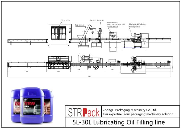 Quality Lubricating Oil Automatic Filling Line 5L - 30L Net Weigh Filling Machine for sale