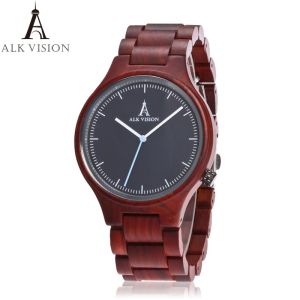 China ALK Vision Couple Wood Watch Ladies Fashion Quartz Wooden Watch Casual Lovers Wood Watches Women Men Top Brand Luxury Cl wholesale