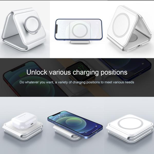 15W Portable Wireless Charging Pad Charger For Qi Enabled Devices Lightweight 180g