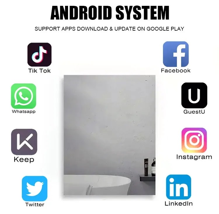 Multifunctional Illuminated Smart Mirror With 176 Degree Maximum Viewing Angle