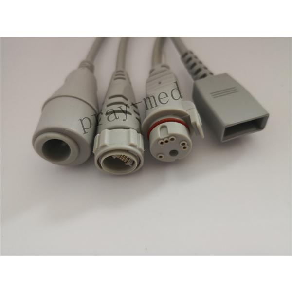 Dark Red Blood Pressure Cable 2.7m Length Round 12 Pin Compatible With T5