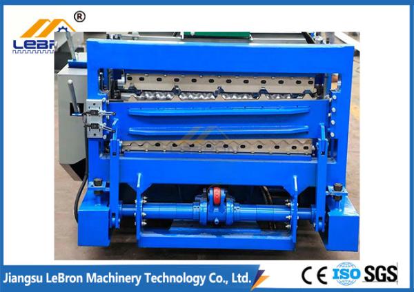 Quality 7.5 KW Blue Color Double Layer Roll Forming Machine For Corrugated Sheet And IBR Sheet for sale