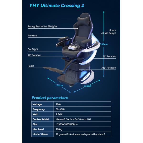 Amusement Part Virtual Reality Simulator 360 Degree Rotation Vr 9D Cinema Single Seat