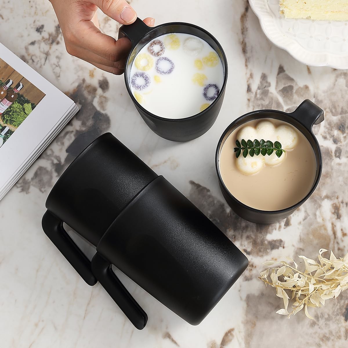 Plastic Cups With Handles 15oz Reusable Water Cup For Camping