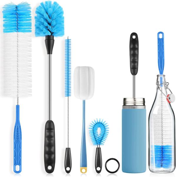 Quality Long Handle Bottle Cleaner Brush Set 5 Pack PP Material for sale