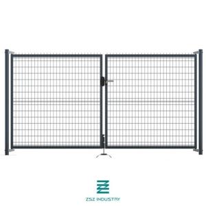 PVC Coated Garden Fence Gate High Security With Square Mesh Hole