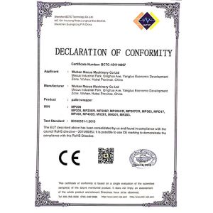 WUHAN MECUS MACHINERY CO LTD Certifications