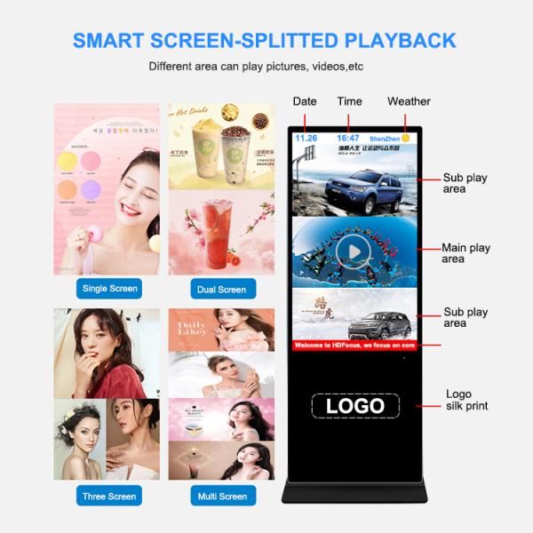 65 Inch Indoor Dual Screen Lcd Advertising Display Kiosk