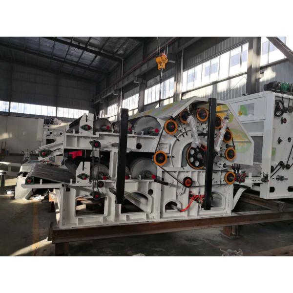Double Roller Opening Wool Carding Machine Two Cylinder Double Doffer