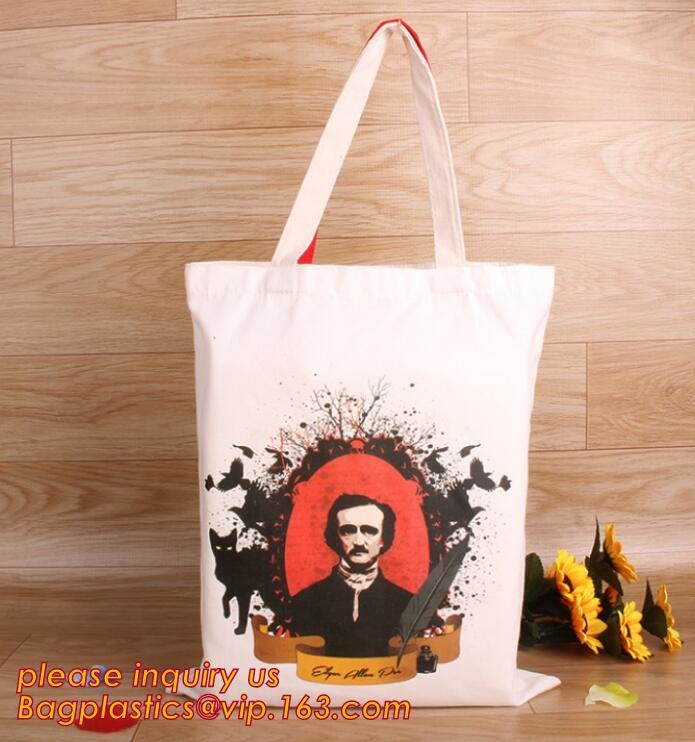 Custom silk screen printed Cotton material handle style blank natural cotton canvas bag without logo bagplastics bagease