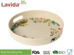 Reusable Recycled Bamboo Fiber Food Serving Trays 3-PC Set Bright Color Smelless