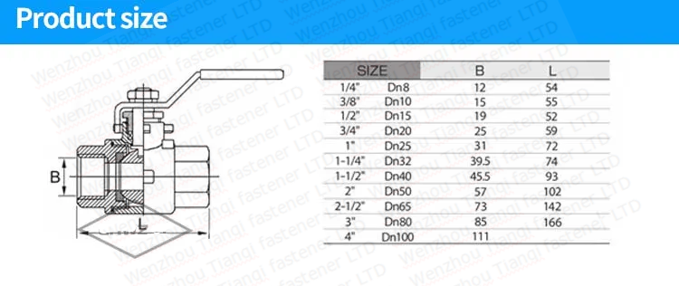 Normal Temperature SS316/304 2 Pcs Stainless Steel Ball Valve for Hydraulic Media 1000psi BSP NPT Threaded