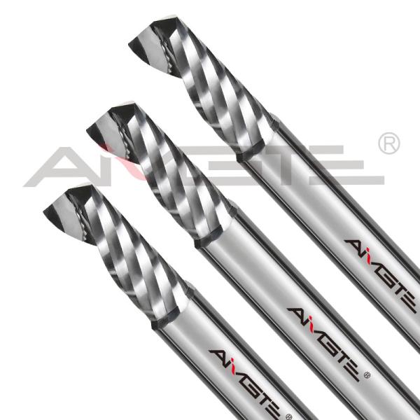 0.8μm Single Flute Router Bits Uncoated CNC Router Drill Bits H6 For MDF Plywood