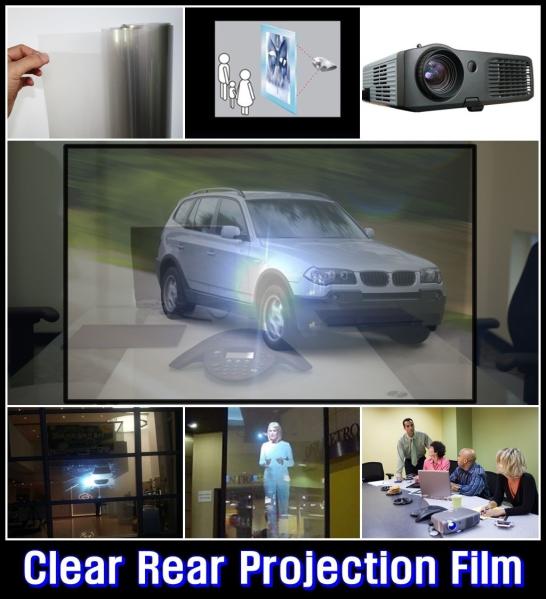 Quality 1.52x5 Meter transparent projection film , Holographic Rear Projection screen foil for sale