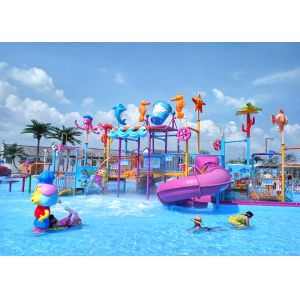Custom Water Park Construction , Fiberglass Kids Playground Equipment Slide