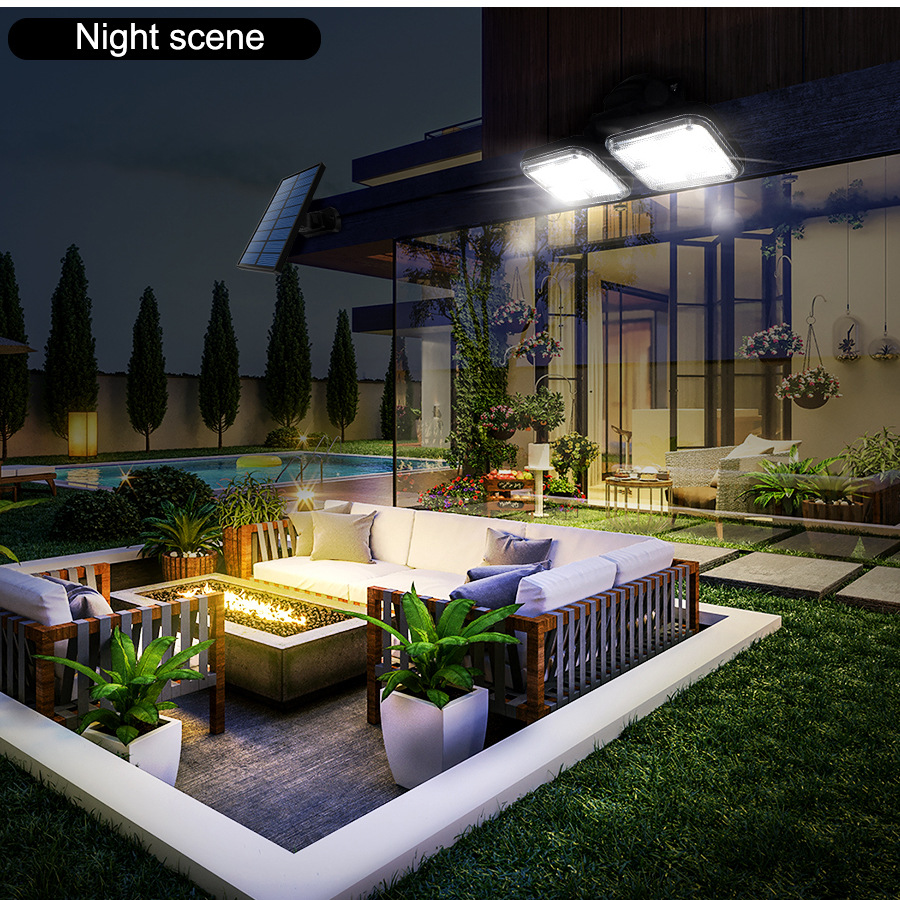 2.5W 122PCS LED Solar Powered Lights Motion Sensor Solar Lamp