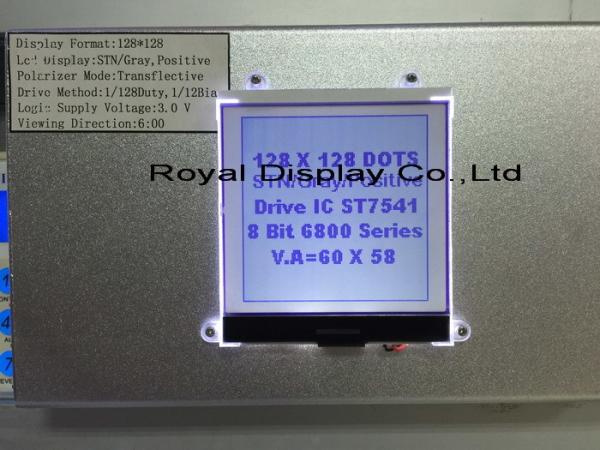 Quality 3.3V Power Supply COG LCD Module STN Positve 128*128 Dots NT7541 Driver for sale
