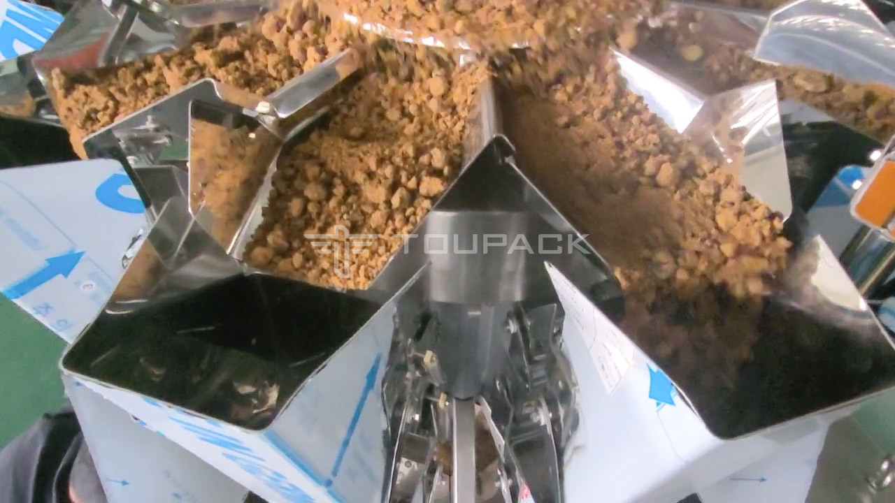 Vertical Brown White Sugar Packing Machine Food Salt Granule Automatic Multihead Weigher
