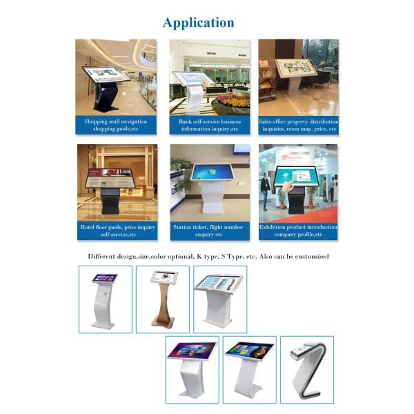 55 Inch Floor Standing All-In-One Kiosk Computer with Infrared Touch Screen and Android or Windows System