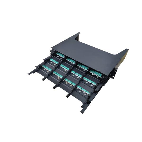 2U 288 Fiber MTP MPO Patch Panel 8/12/24 Core Ethernet Cable Management
