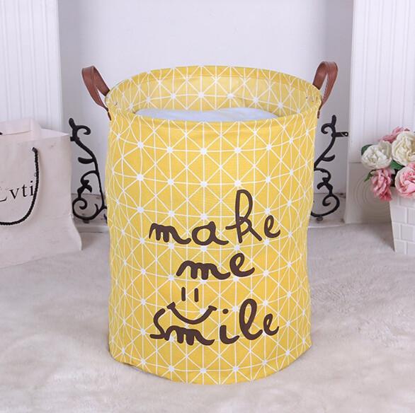 Quality canvas folding printed yellow laundry basket round folding eco-friendly round folding, laundry basket,canvas folding lau for sale