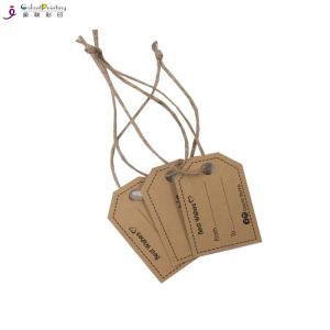 China CMYK Printing Card Printing Services Custom Printed Kraft Hang Tags With Ribbon Rope wholesale