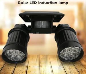 Solar Powered Spot Light  Dual Head Spotlight with PIR Motion Sensor solar LED lights solar energy powered black