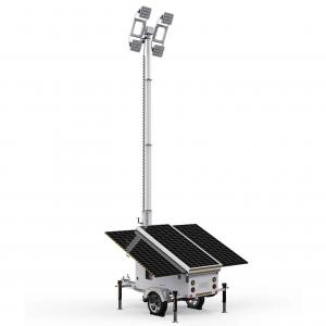Customizable Portable Solar Light Tower With LED 4*150W Floodlights 3*550W Solar Panels