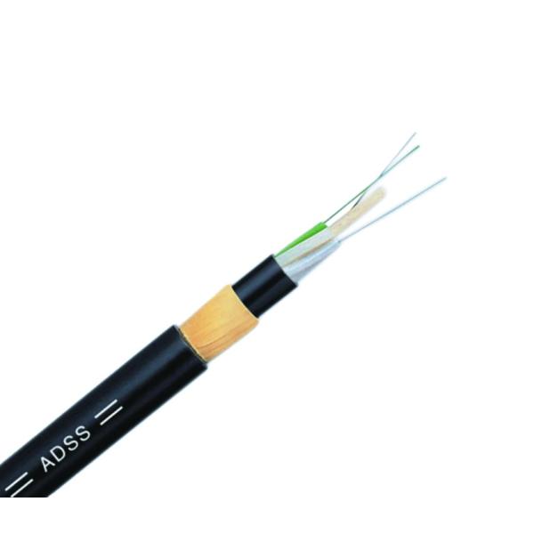 Black 12 Core Single Sheath ADSS Fiber Optic Cable Jelly Filled