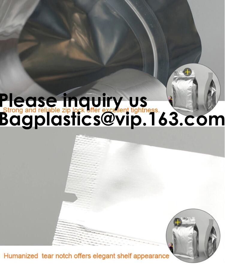 Semi-Clear Window Hang-Hole Stand-Up Zip lockk Pouch,Aluminum Packaging Bags Laser Zip lockk Stand up Resealable Pouches wit