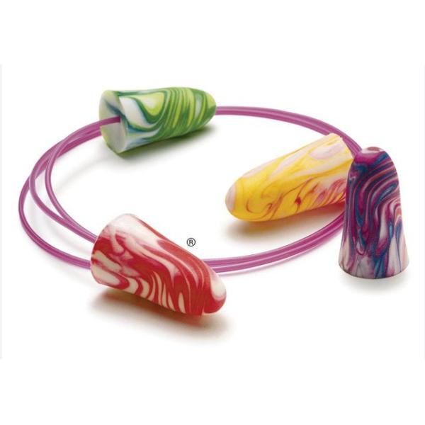 Slow Rebounded PU Foam Ear Plugs with 60 cm Cord for Hearing Protection and Noise Reduction - CE EN166 Certified