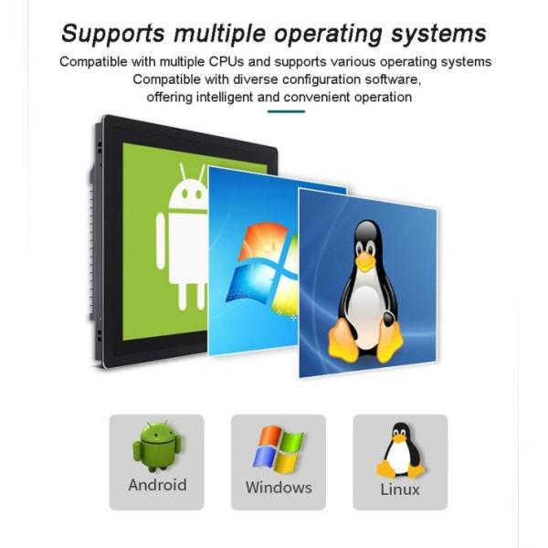 17 inch Industrial Touchscreen Displays All-In-One Flat Panel Fanless Capacitive Resistance Touch Computer Embedded Service Equipment