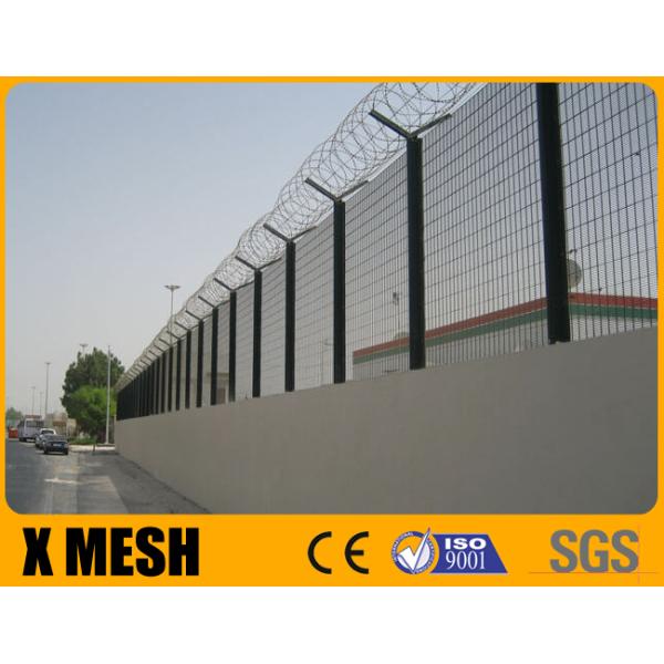 BS 10244 Wire Metal Mesh Fencing V Shaped H 2.4m Powder Coated