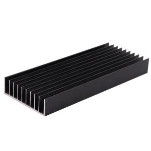 Black Anodized Rectangular Cnc Aluminum Heat Sink Profiles