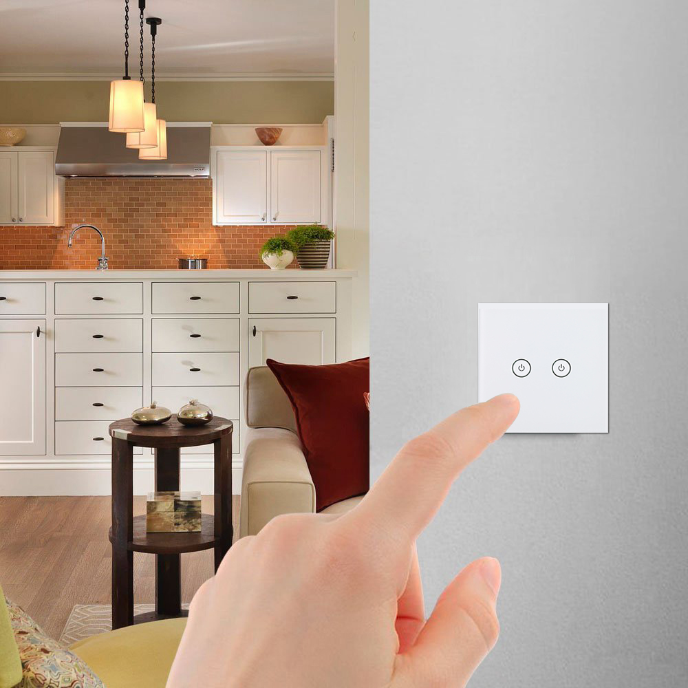 2 gang standard TUYA esp8266 smart wifi wall socket UK