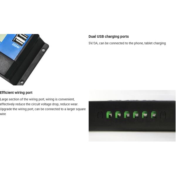 Auto PWM Solar Panel Controller 12v 24v 10a 20a 30Amp With LCD Display Dual USB