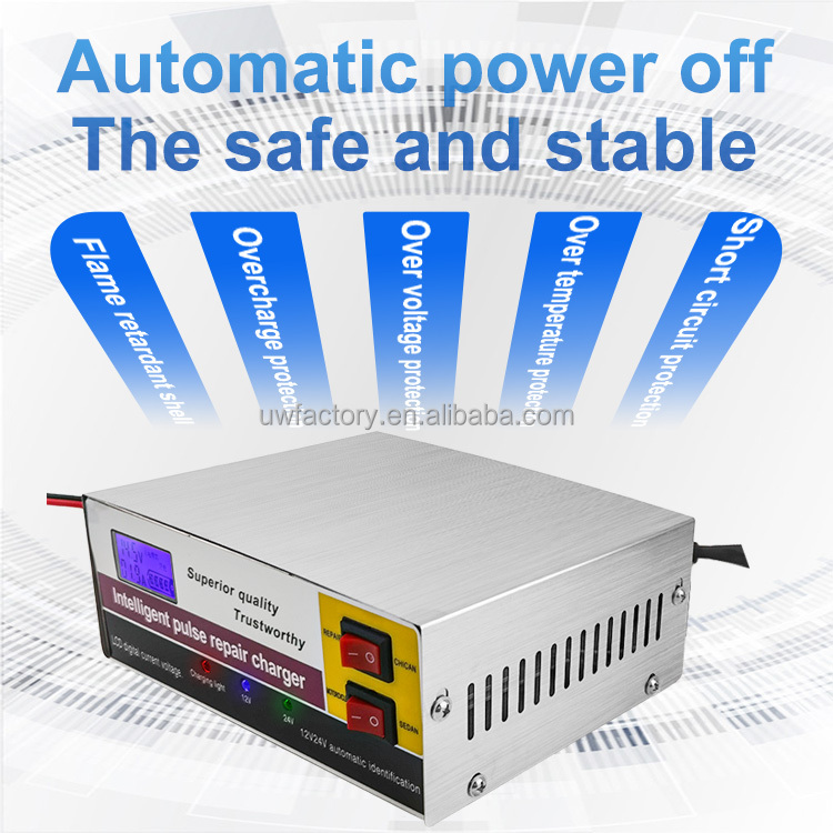 Connector Current Protection 12V 24V 10a Car Battery Charger with Desulfator and Pulse Repair Protect Your Investment
