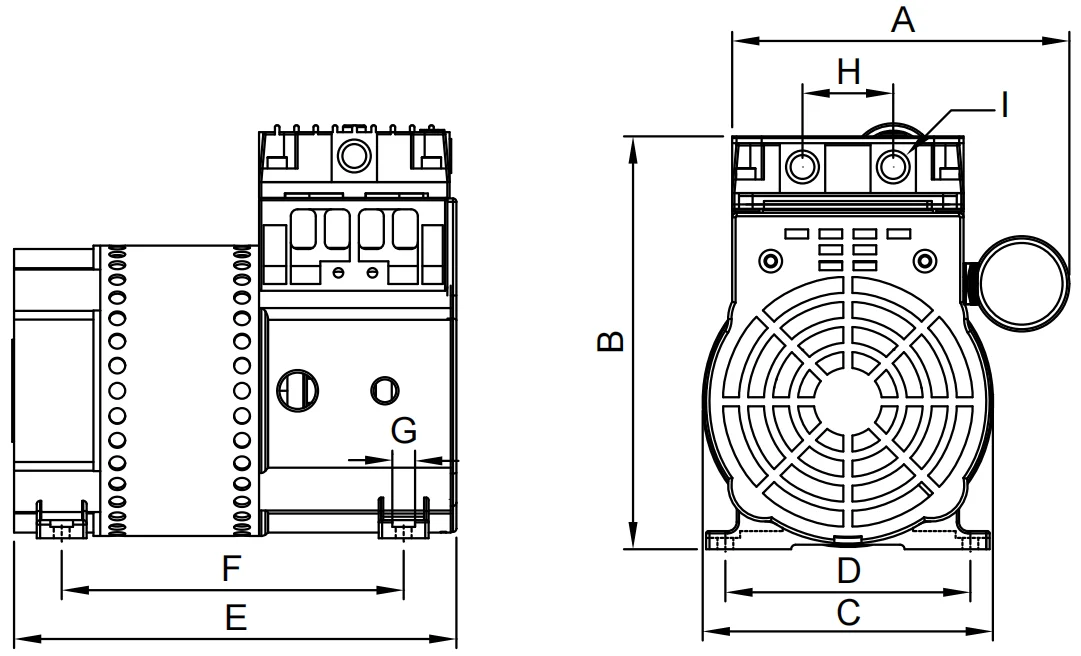 Dry Piston Vacuum Pump 40LPM Oil Free Vacuum Pump HP-40V For Medical Application
