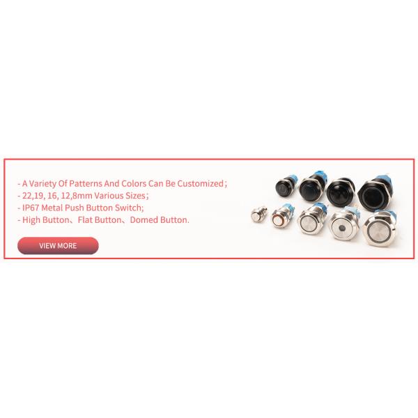 19mm 22mm Metal Push Button Switch 12mm 16mm Illuminated Momentary Switch