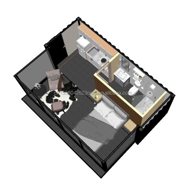 Customized Color EU Portable 20ft Expandable Container House for Couples or Hotel and Aluminum Alloy Windows