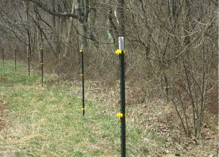 Green And White Billet T Section Metal Fence Posts 8ft