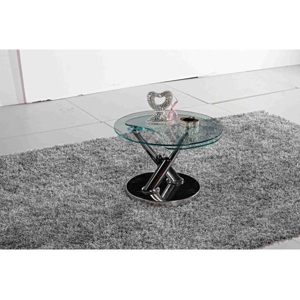 Round Glass Table Top Stylish Tea Table X Metal Base Side Small Table