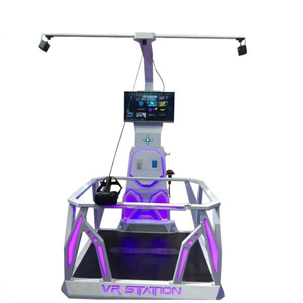 Quality Amusement Park Virtual Reality Shooting Simulator Standing Platform Customized Color for sale