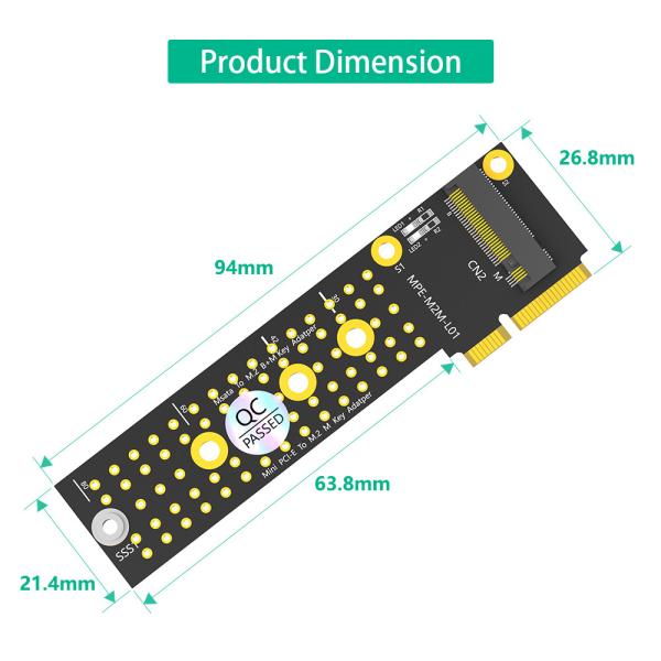 M.2 (NGFF) Nvme SSD to Mini PCIe Adapter M.2 NGFF Key-M Adapter